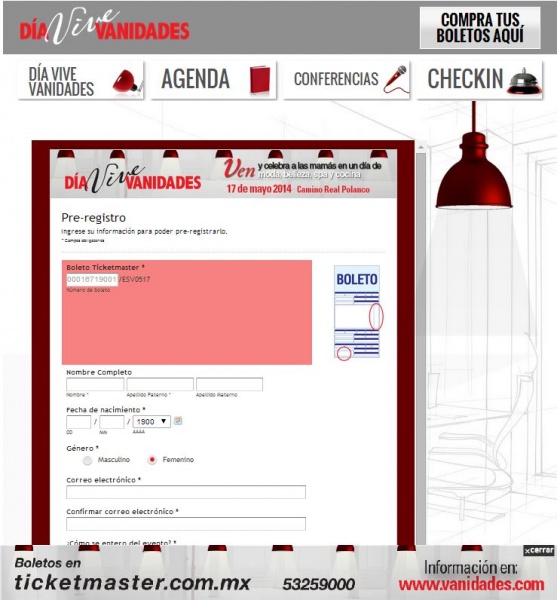 formulario de registro para eventos