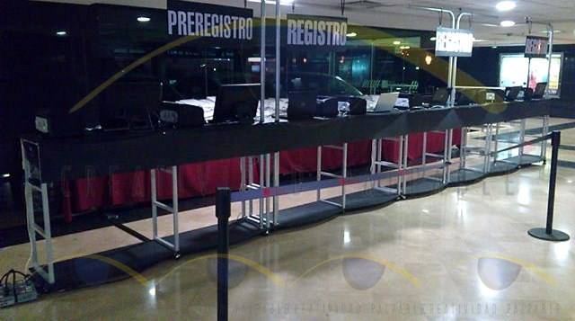 registro de eventos, mobiliario para registro, muebles para registro